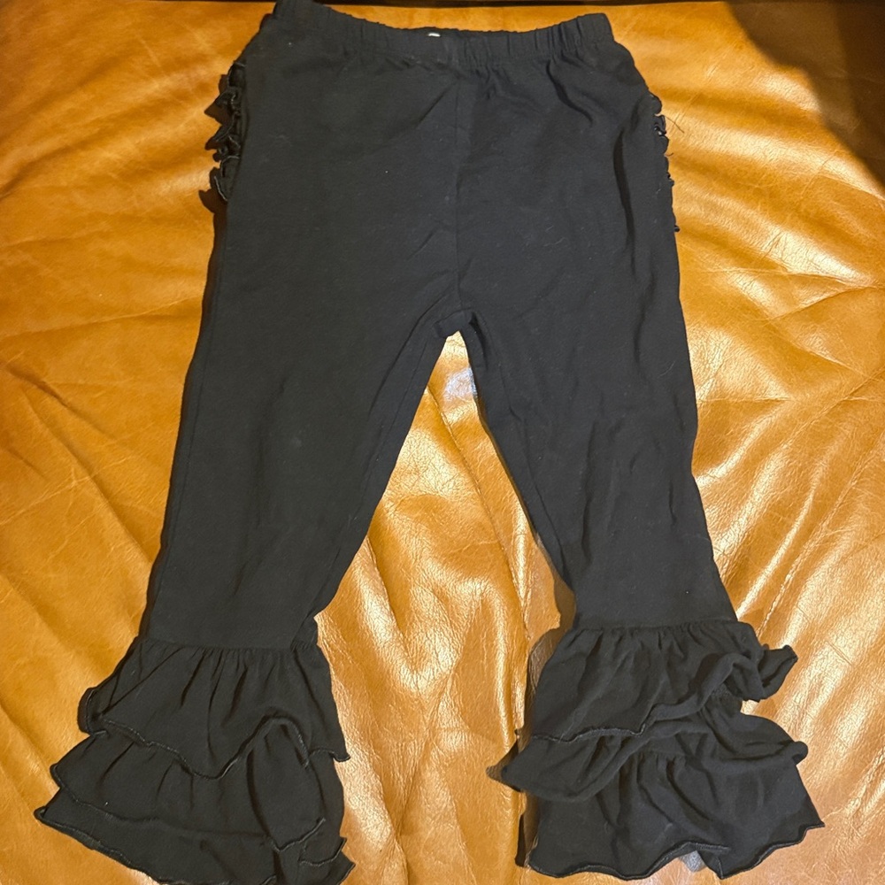 Ruffle Butt Black Ruffle Kids flared Leggings 18-24 months
